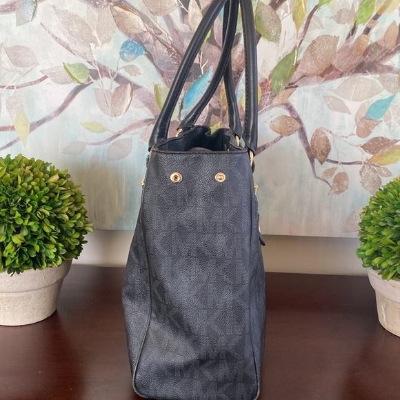 MICHAEL Michael Kors 🖤BLACK🖤 JET SET MEDIUM SIGNATURE WORK TOTE BAG 🌟EUC🌟 - Picture 8 of 17